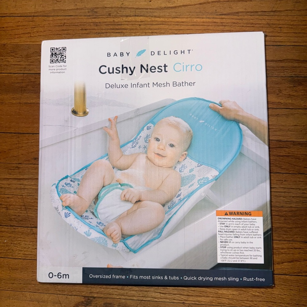 Cushy Nest Cirro Deluxe Infant Mesh Bather - Blue